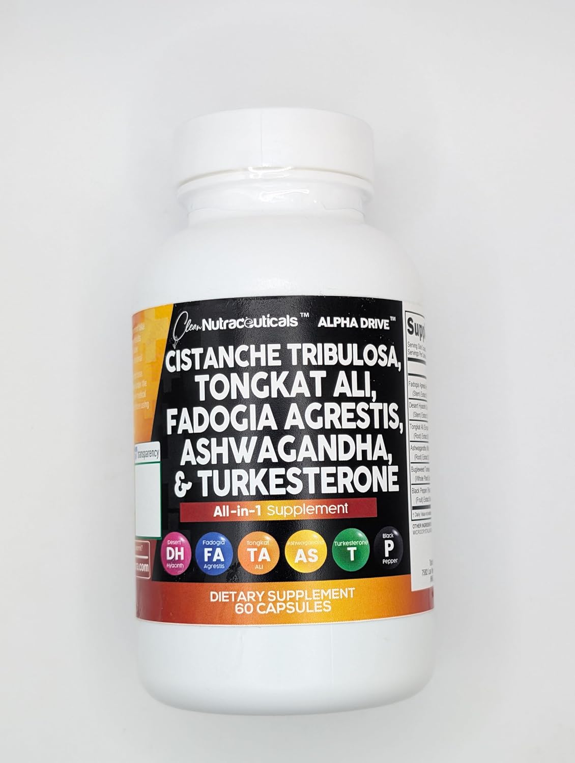 Cistanche Tribulosa Fadogia Agrestis Tongkat Ali Turkesterone Pills for Men - 60 Count Supplement by Clean Nutraceuticals