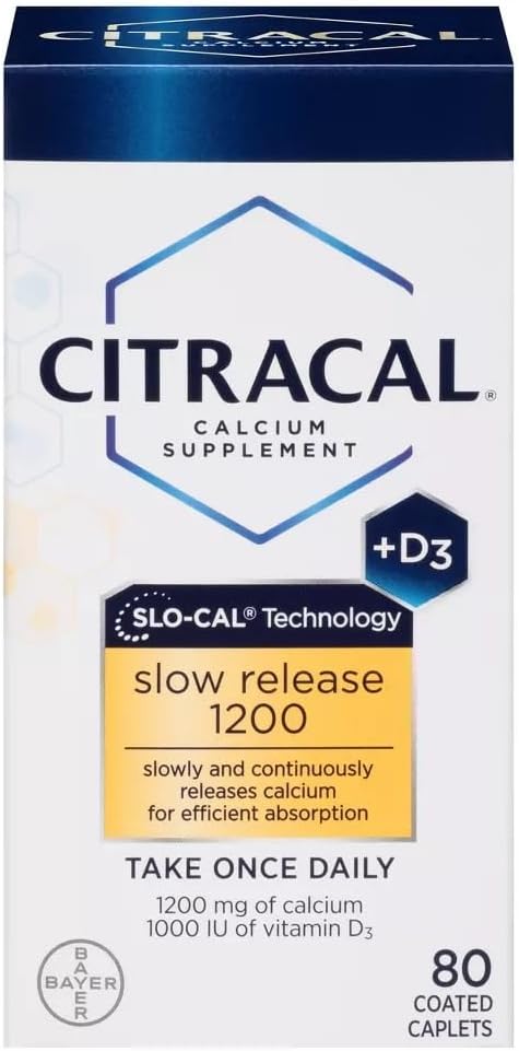 Citracal Calcium D Slow Release 1200, 80-Count - Bulk Savings on 2-Pack