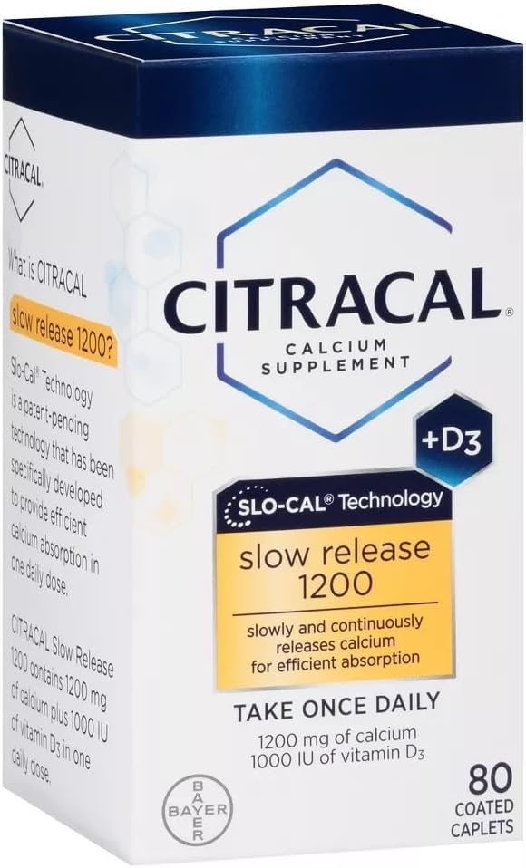 Citracal Calcium D Slow Release 1200, 80-Count - Bulk Savings on 2-Pack