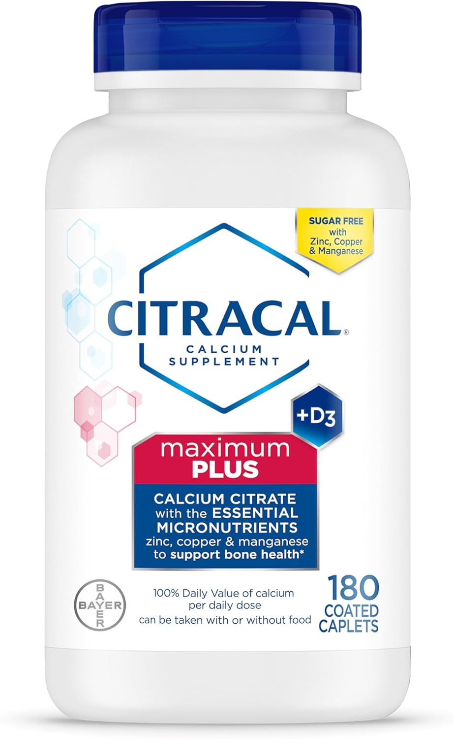 Citracal Maximum Plus Calcium Citrate with Vitamin D3 for Bone Health Support - 180 Count