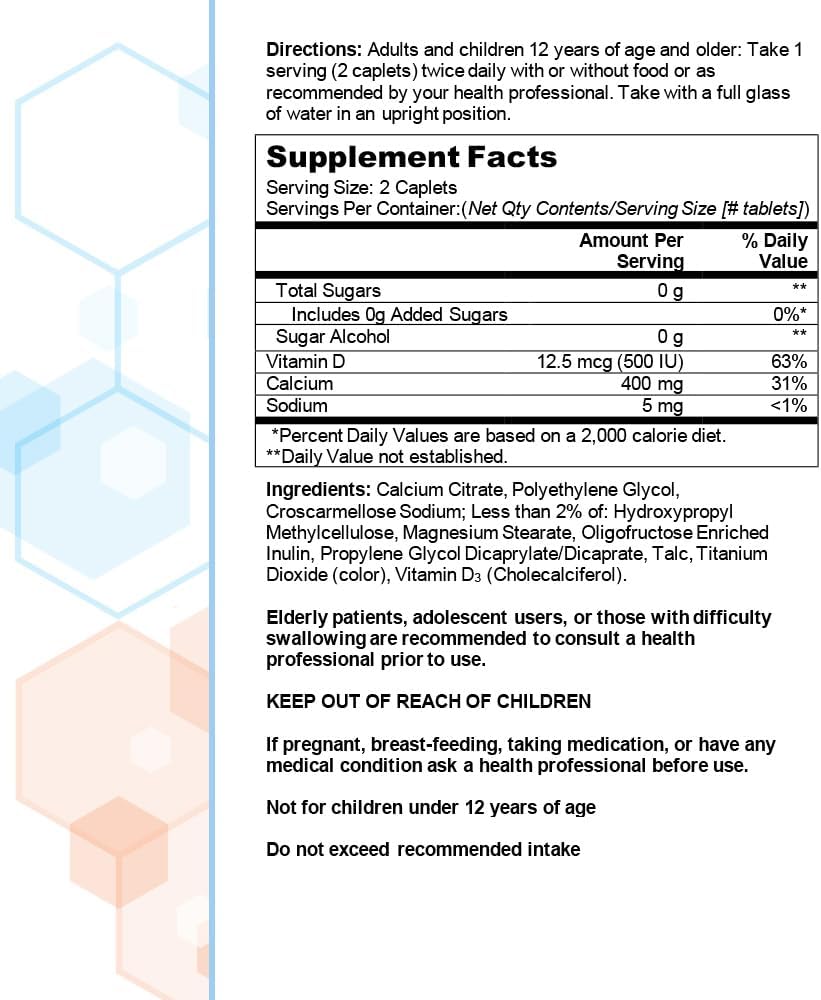 Citracal Petites Calcium Citrate Caplets with Vitamin D3 for Bone Health Support, 375 Count, Ages 12+