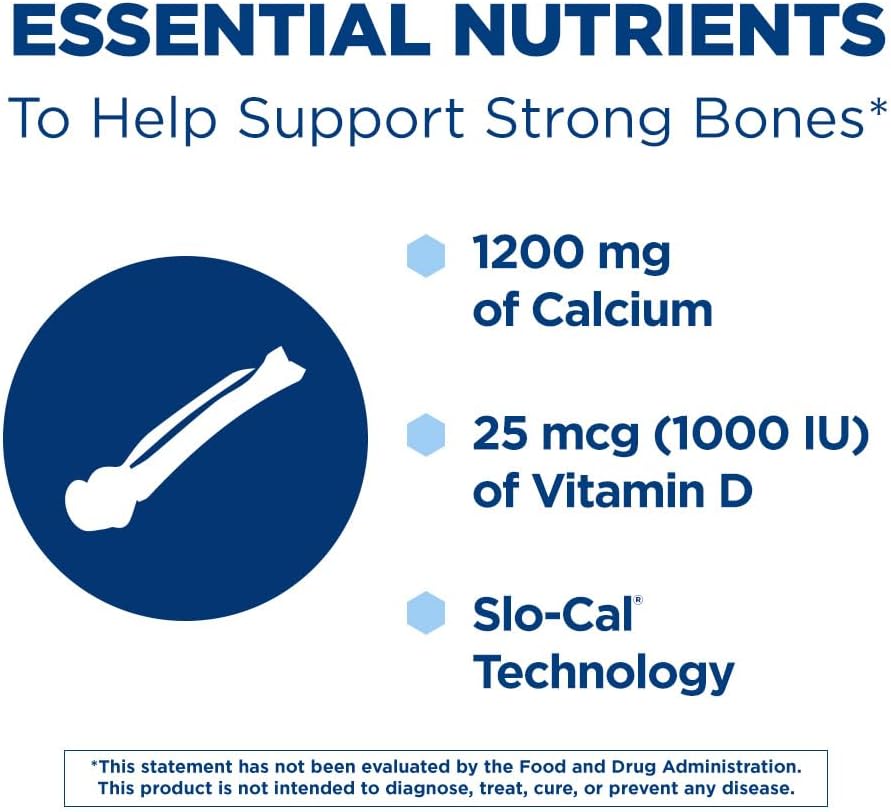 Citracal Slow Release 1200: Bone Health Support Calcium Supplement with Vitamin D3 - 80 Count