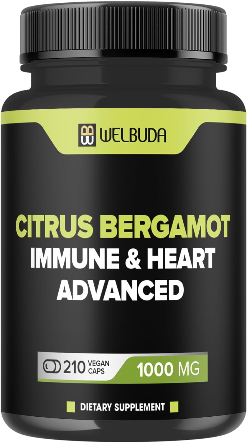 Citrus Bergamot Extract Capsules with Olive Leaf & Hawthorn Berry - Immunity, Circulation, Skin Health Support