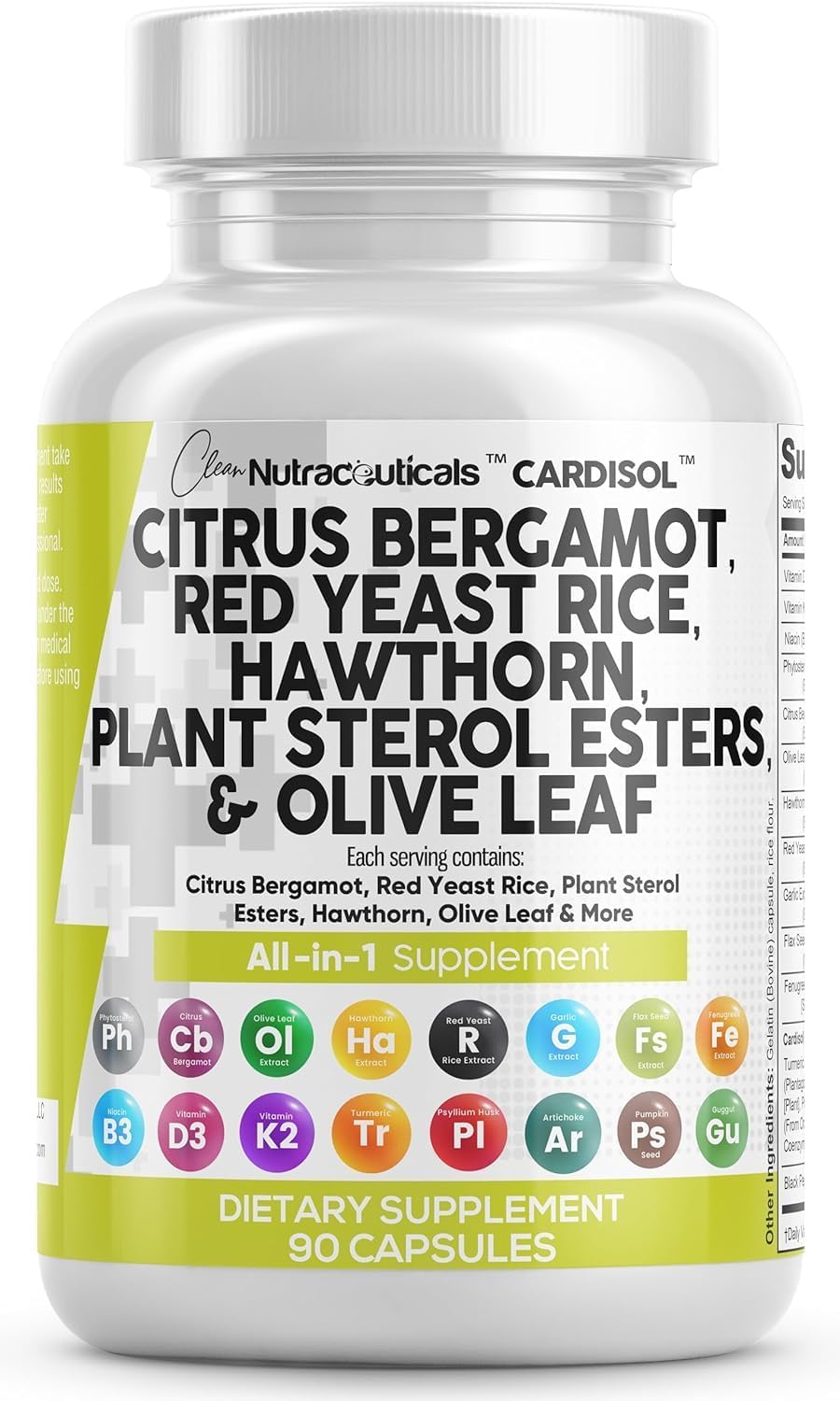 Citrus Bergamot Red Yeast Rice Capsules with Plant Sterols and Essential Nutrients for Heart Health