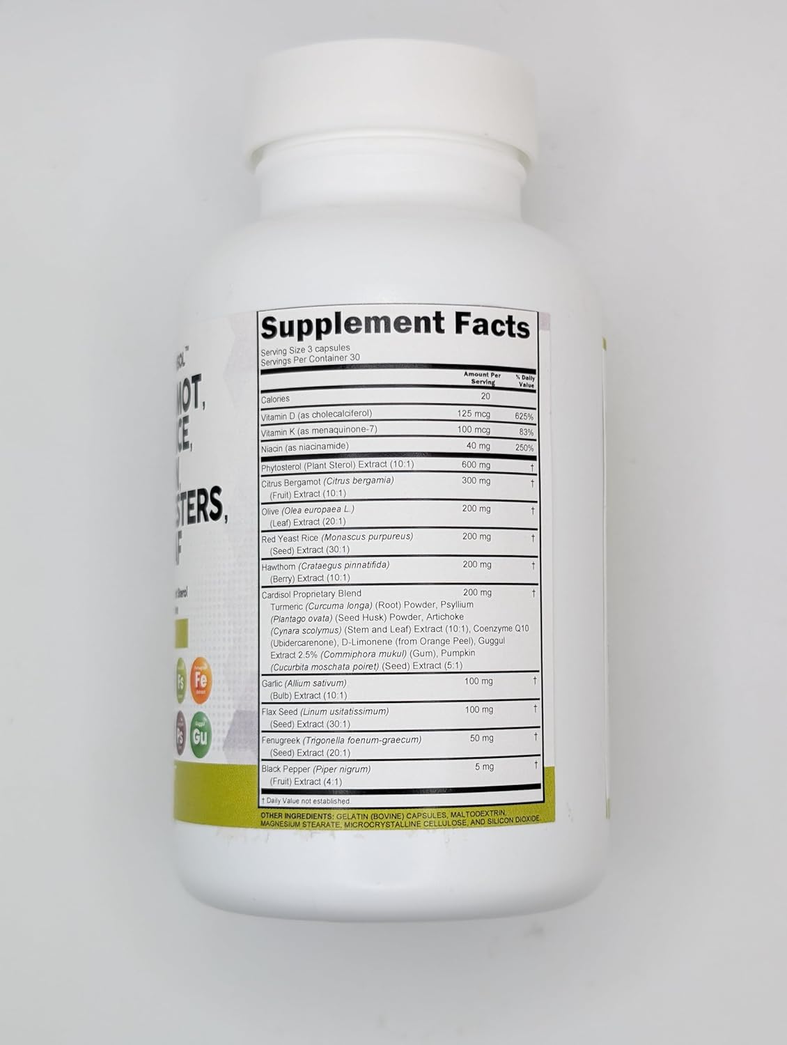 Citrus Bergamot Red Yeast Rice Capsules with Plant Sterols and Essential Nutrients for Heart Health