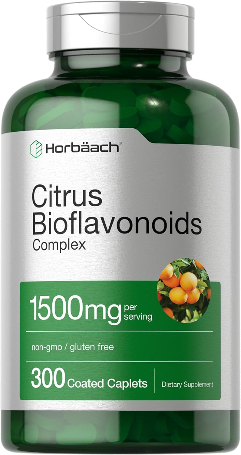 Citrus Bioflavonoids Supplement 1500mg - 300 Caplets - Vegetarian, Non-GMO, Gluten Free - Value Size by Horbäach