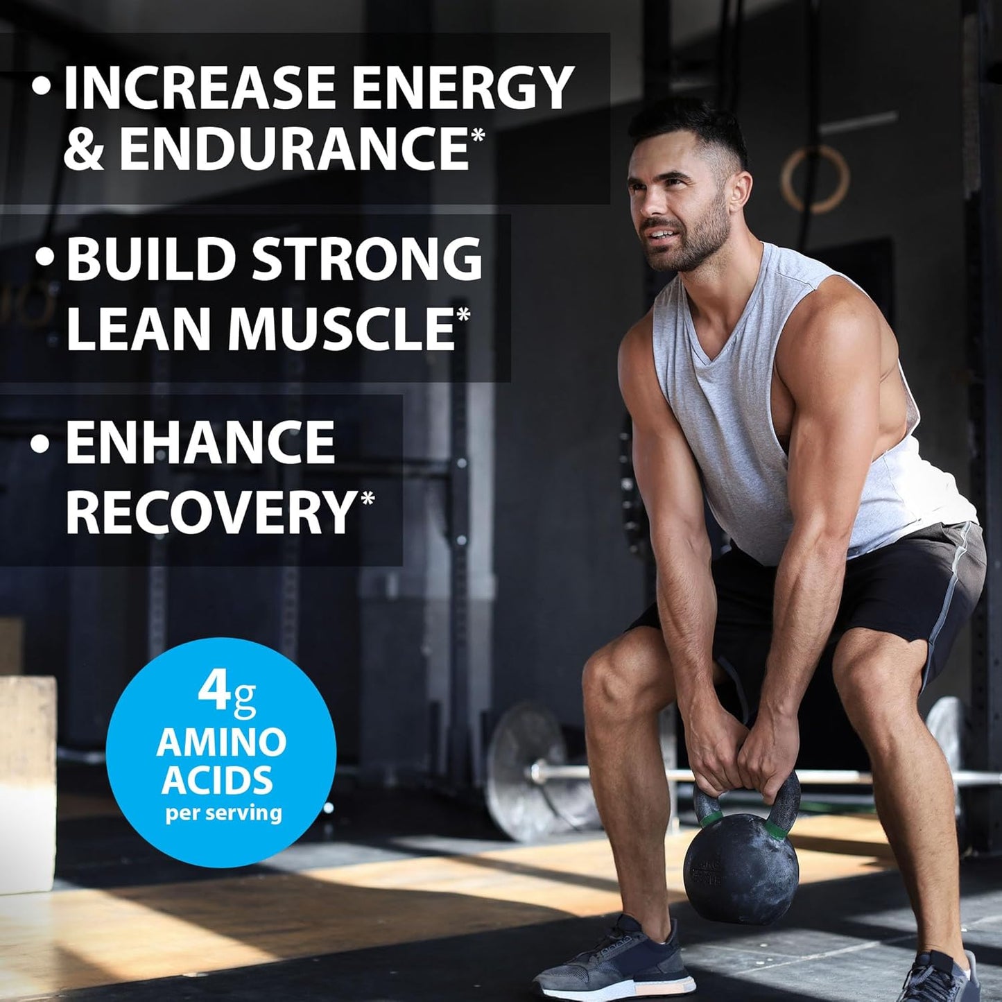 Citrus Flavored Amino Complex Supplement - 30 Servings of 4g - All Essential Amino Acids - Ideal for Energy & Muscle Recovery - Women & Men