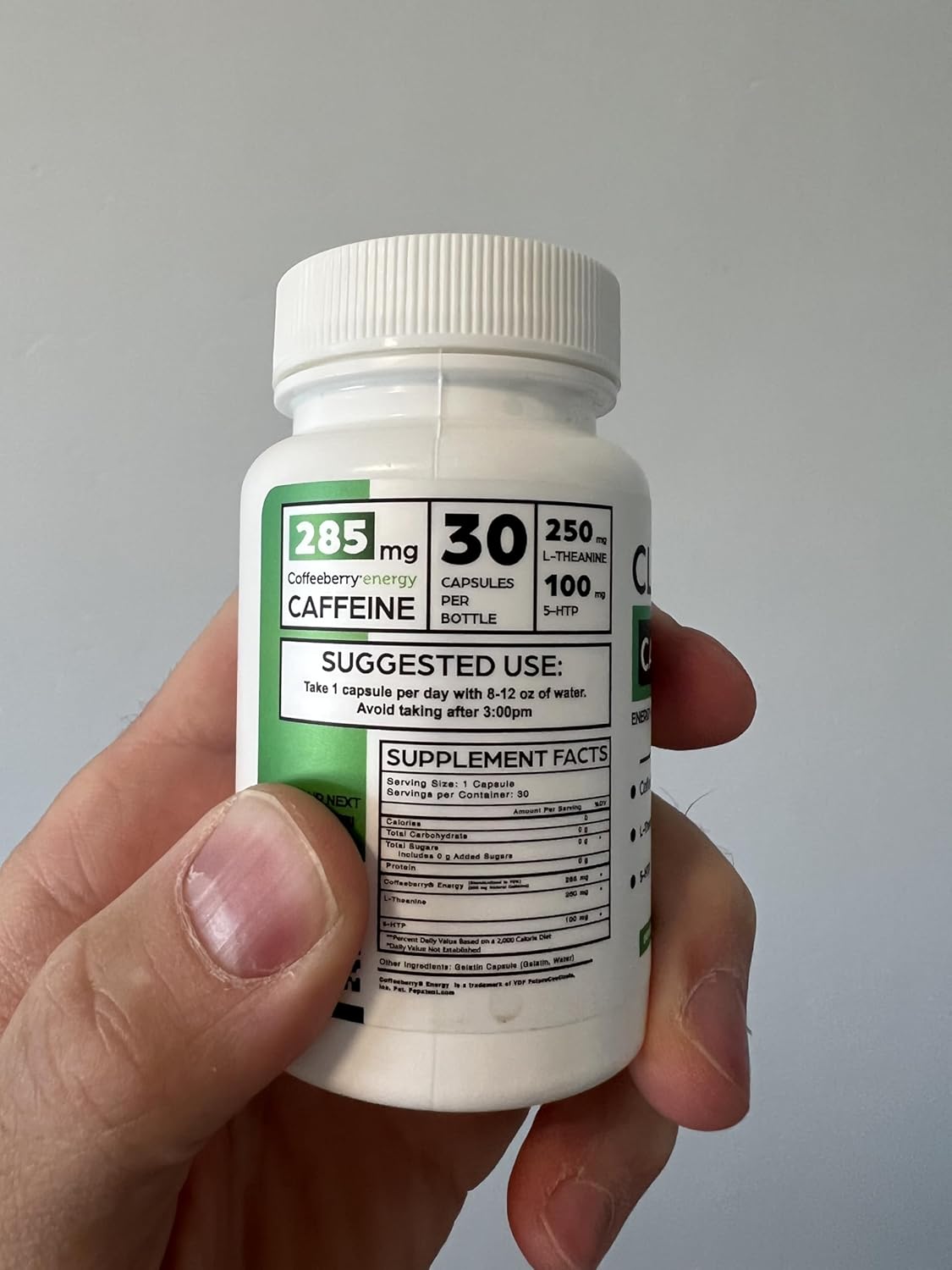 Clean Energy Caffeine Pills with Coffeeberry Extract - No Jitters - 30 Day Supply