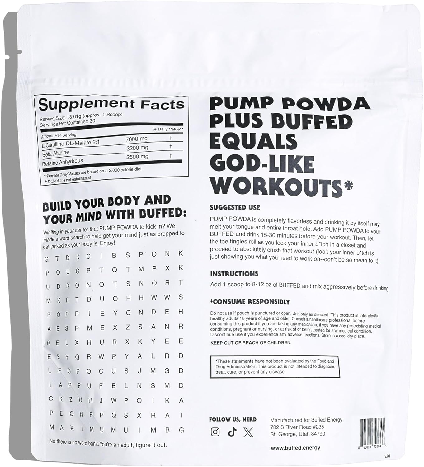 Clean Energy Pre-Workout Powder with L-Citrulline DL-Malate, Beta-Alanine, and Betaine Anhydrous for a Powerful Workout Boost
