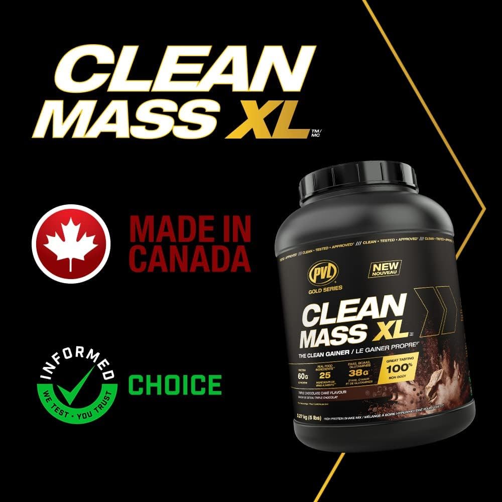 Clean Mass XL - Vanilla Ice Cream Flavor - 10 LB - PVL Gold Series - Muscle Gainer