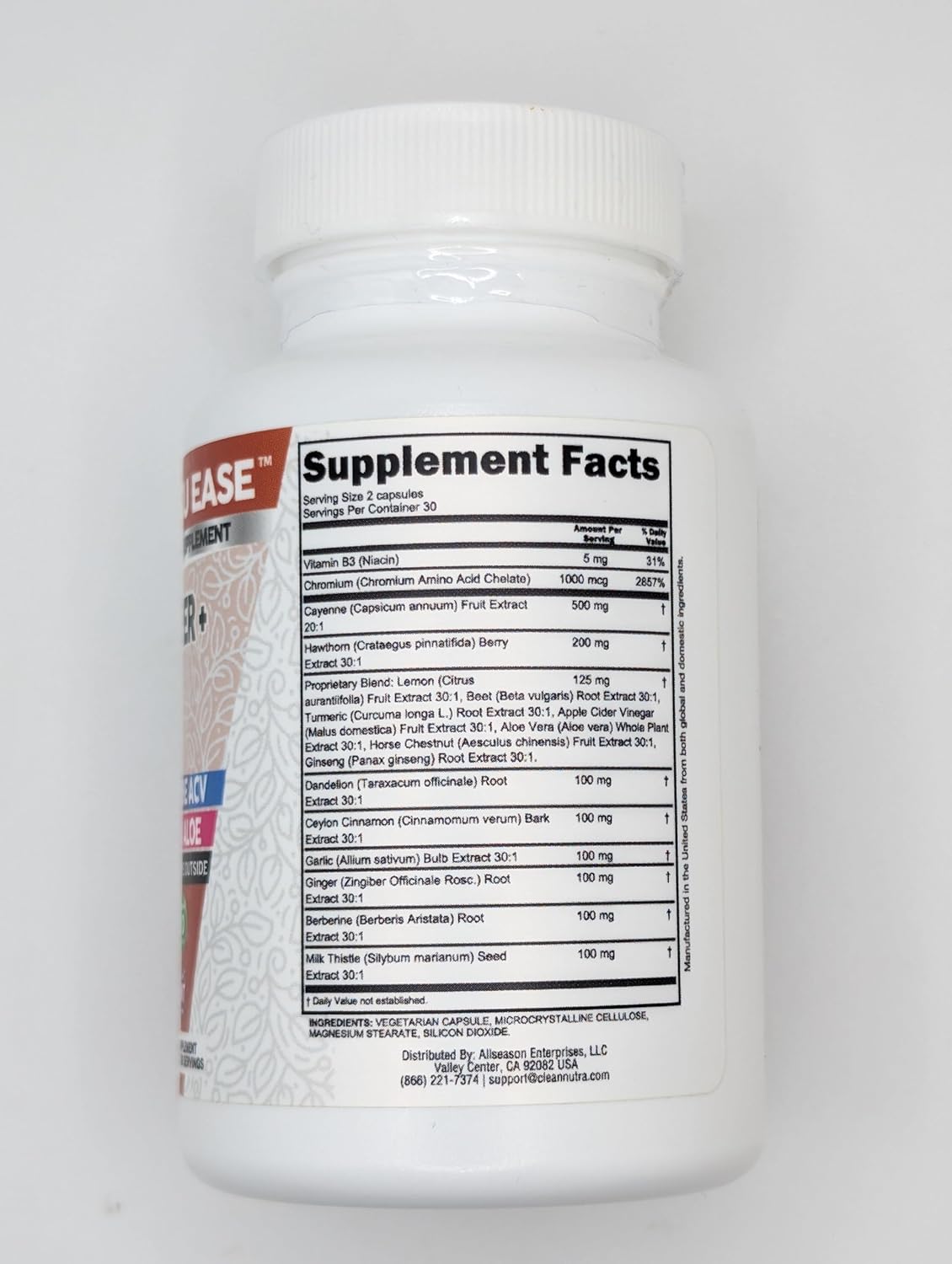 Clean Nutra Cayenne Pepper Supplement with Hawthorn Berry Capsules & More - Nutraceuticals with Dandelion Root, Ceylon Cinnamon, Garlic, Ginger, Berberine, Apple Cider Vinegar, Milk Thistle, Beet Root, Aloe Vera Pills