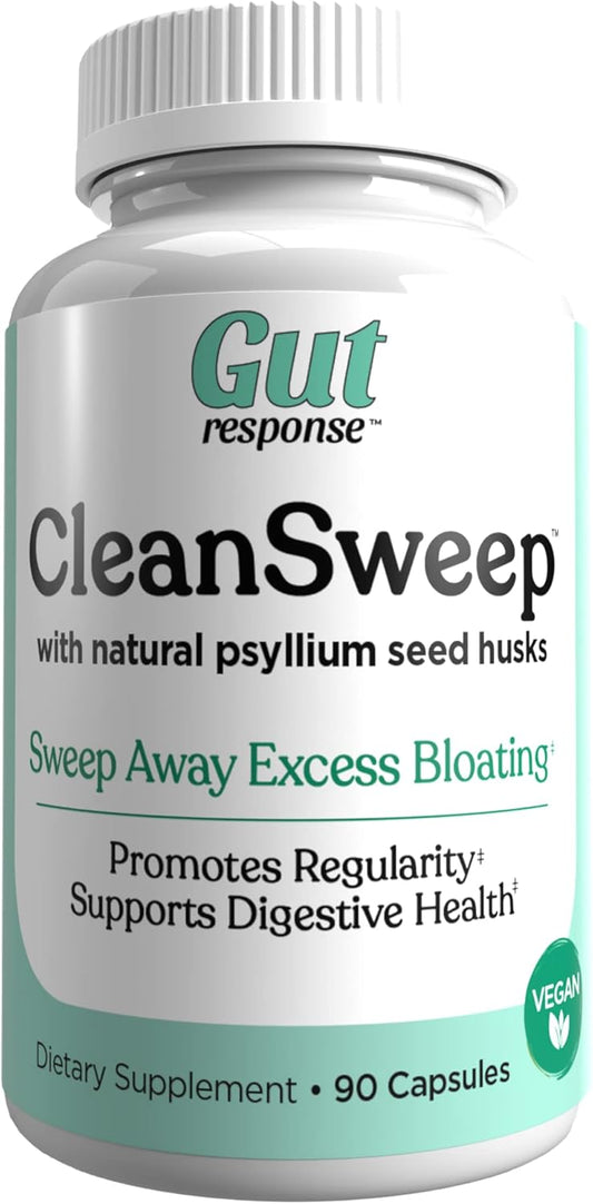 CleanSweep Capsules: Natural Daily Fiber Supplement for Digestive Health and Bowel Regularity - 90 Capsules