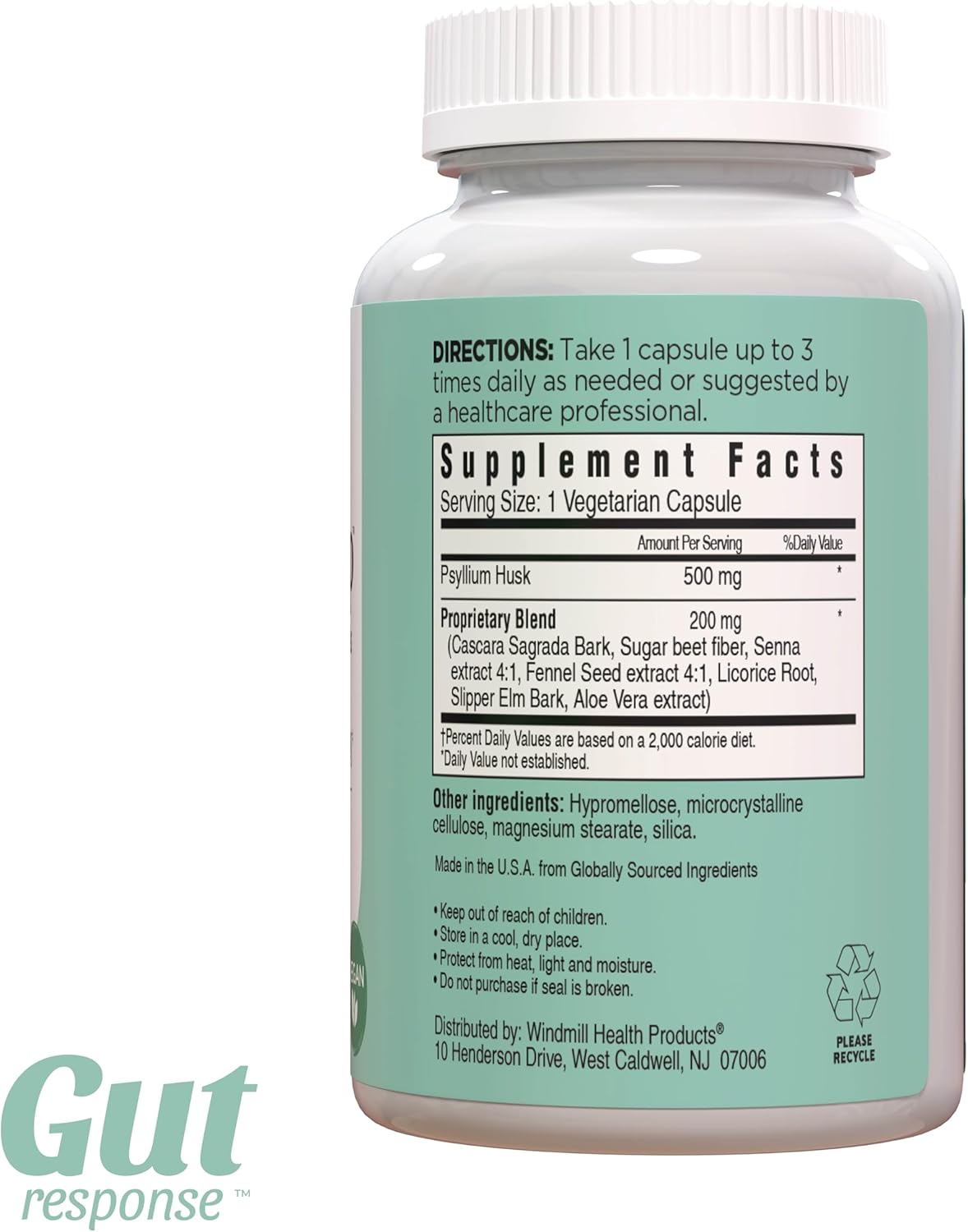 CleanSweep Capsules: Natural Daily Fiber Supplement for Digestive Health and Bowel Regularity - 90 Capsules