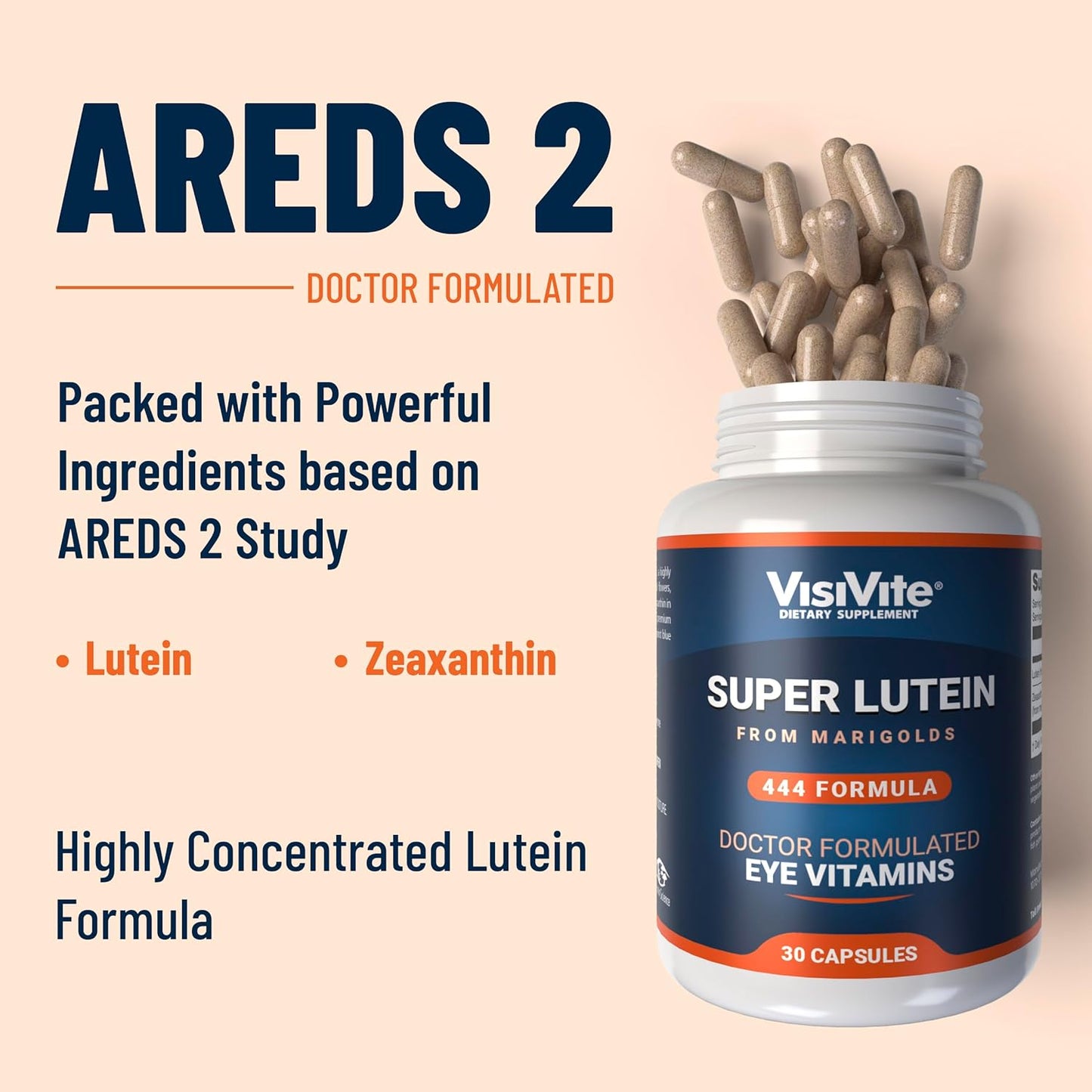 Clear Eye Vision Vitamins - VisiVite Super Lutein 444 Eye Formula - Lutein & Zeaxanthin Eye Supplements for Adults - Max Vision Support