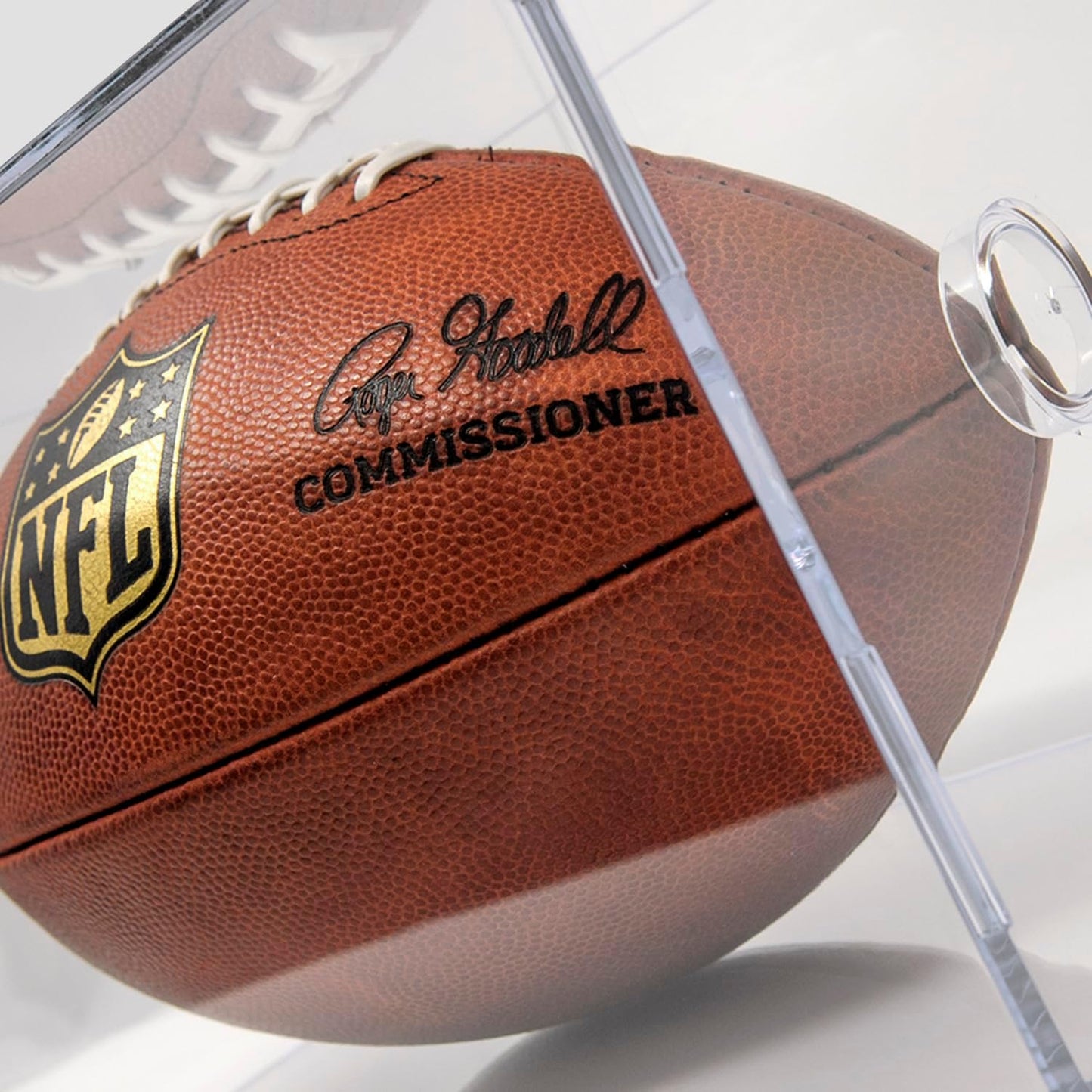 Clear Square Football Display Case for Autographed Memorabilia Storage