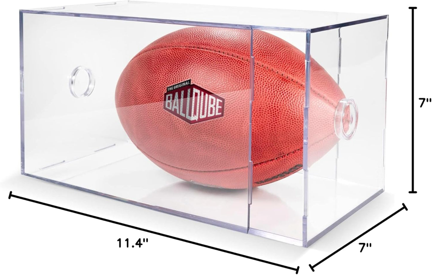 Clear Square Football Display Case for Autographed Memorabilia Storage
