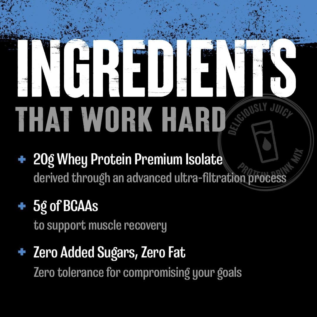 Clear Whey Protein Isolate Sampler Pack with Shaker Bottle - 20g Protein, Watermelon Limeade, Blueberry Acai, Pineapple Orange - 3 Single-Serving Packets