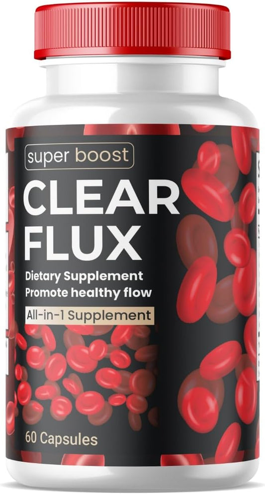 ClearFlux Capsules - Advanced Formula for Blood Vessel Detox & Cleansing, 60 Capsules, All Natural Ingredients