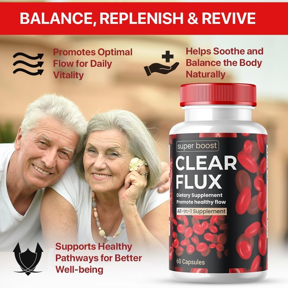 ClearFlux Capsules - Advanced Formula for Blood Vessel Detox & Cleansing, 60 Capsules, All Natural Ingredients