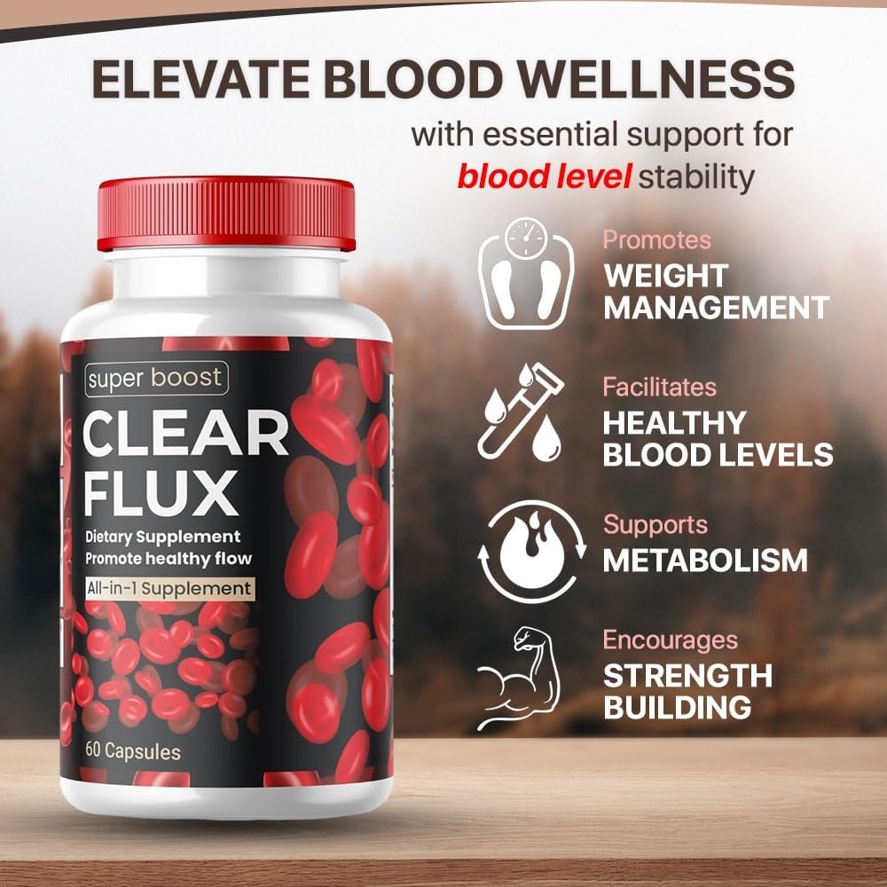 ClearFlux Capsules - Advanced Formula for Blood Vessel Detox & Cleansing, 60 Capsules, All Natural Ingredients