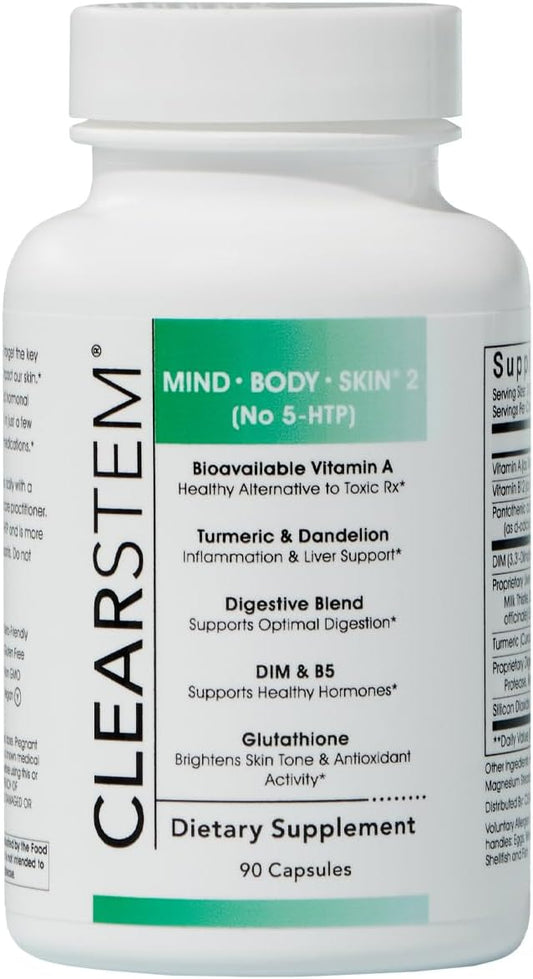 Clearstem Hormonal Acne Supplement with DIM - Skin Care Vitamins for Hormone Balance - Vegan, Gluten Free - 90 Capsules