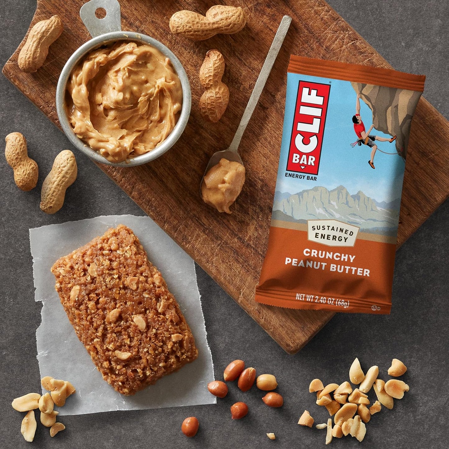CLIF BAR Peanut Butter Variety Pack - Organic Oats - Energy Bars with Plant-Based Protein (20 Pack)