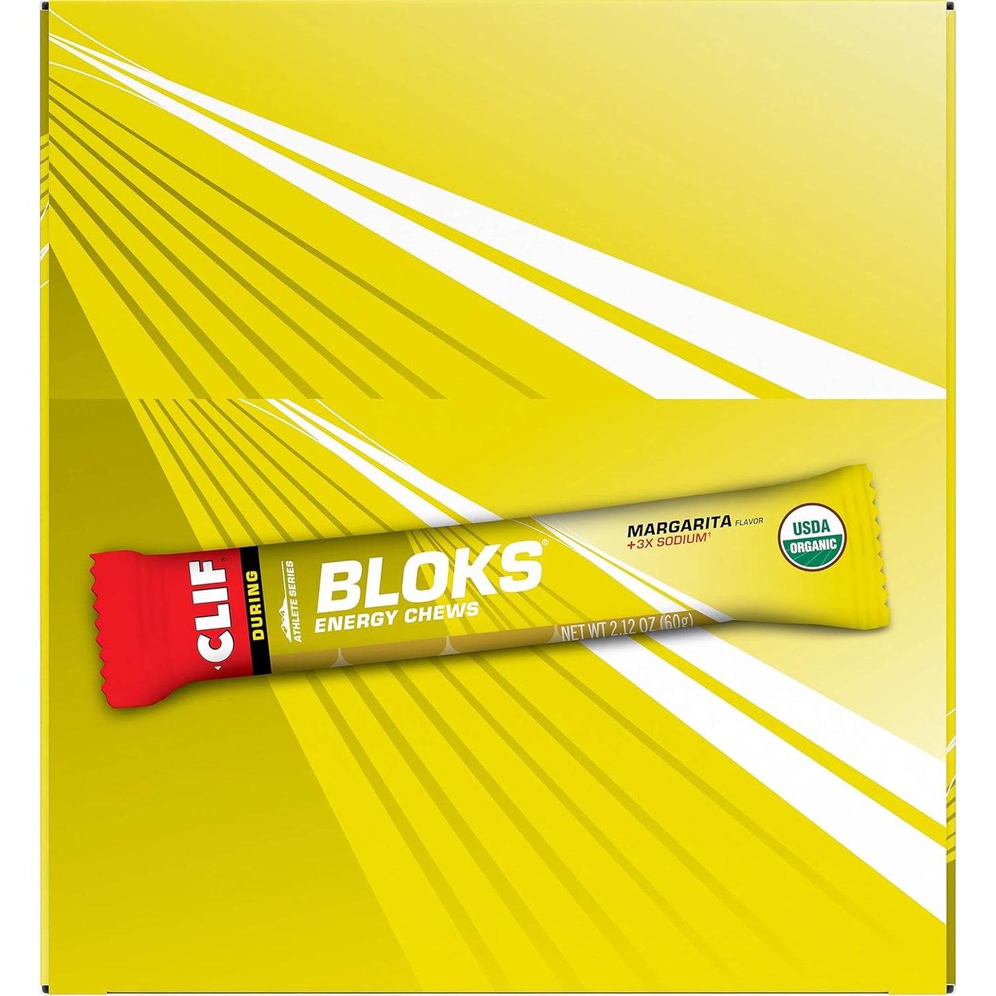 CLIF BLOKS - Margarita Flavor Energy Chews with 3X Sodium - Non-GMO Plant Based Fuel for Cycling and Running - Fast Carbs and Electrolytes - 2.12 oz (18 Count)