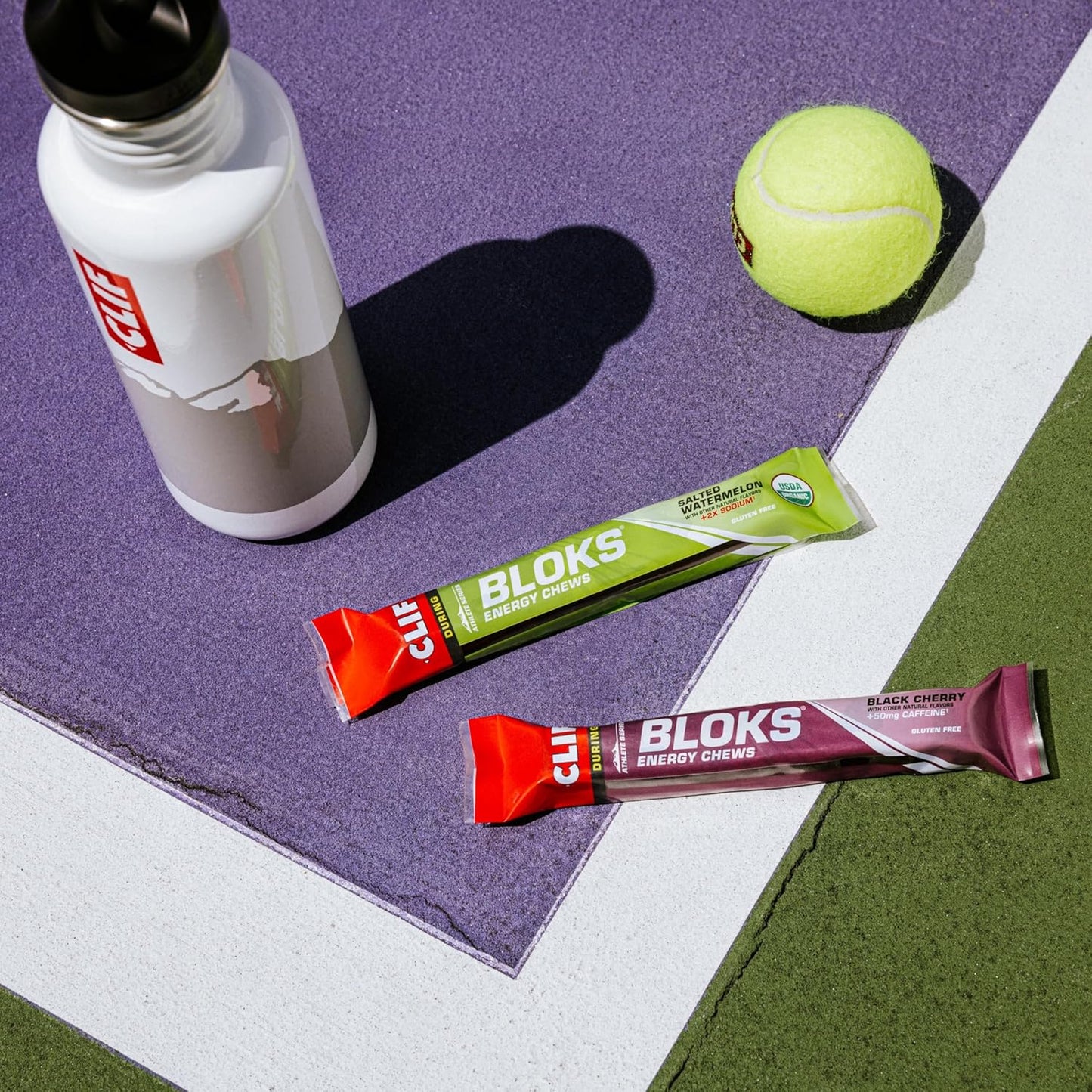 CLIF BLOKS - Margarita Flavor Energy Chews with 3X Sodium - Non-GMO Plant Based Fuel for Cycling and Running - Fast Carbs and Electrolytes - 2.12 oz (18 Count)