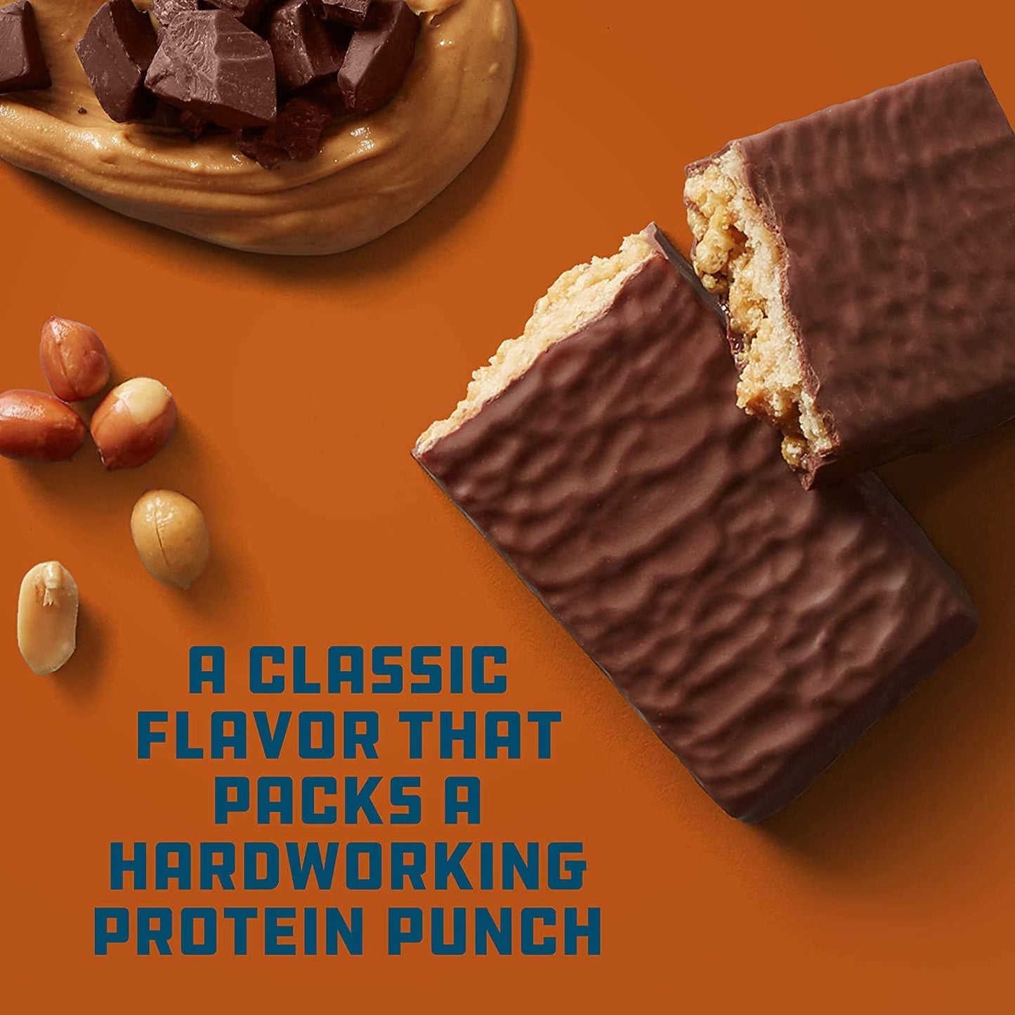 CLIF BUILDERS Protein Bars - Chocolate Peanut Butter Flavor - 20g Protein - 2.4oz, 12 Count - Gluten Free