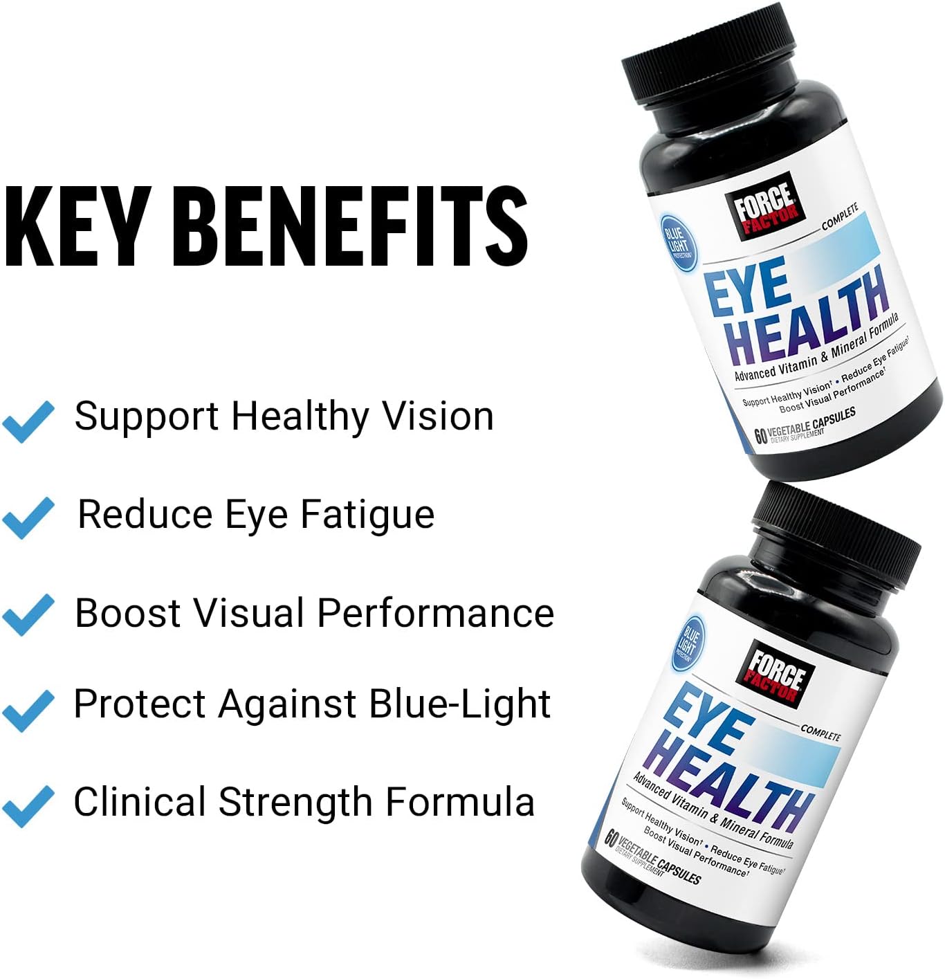 Clinical Strength Eye Vitamins with Lutein & Zeaxanthin for Vision Support - Eye Health Supplements for Adults, 60 Capsules