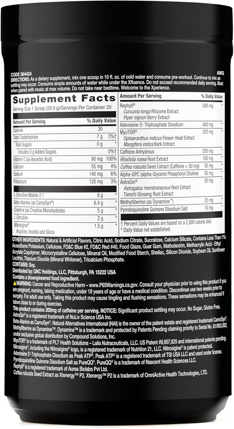 Clinically Dosed Pre-Workout Powder with Caffeine, L-Citrulline, Creatine, Beta-Alanine - Sweet & Tart Flavor - 20 Servings