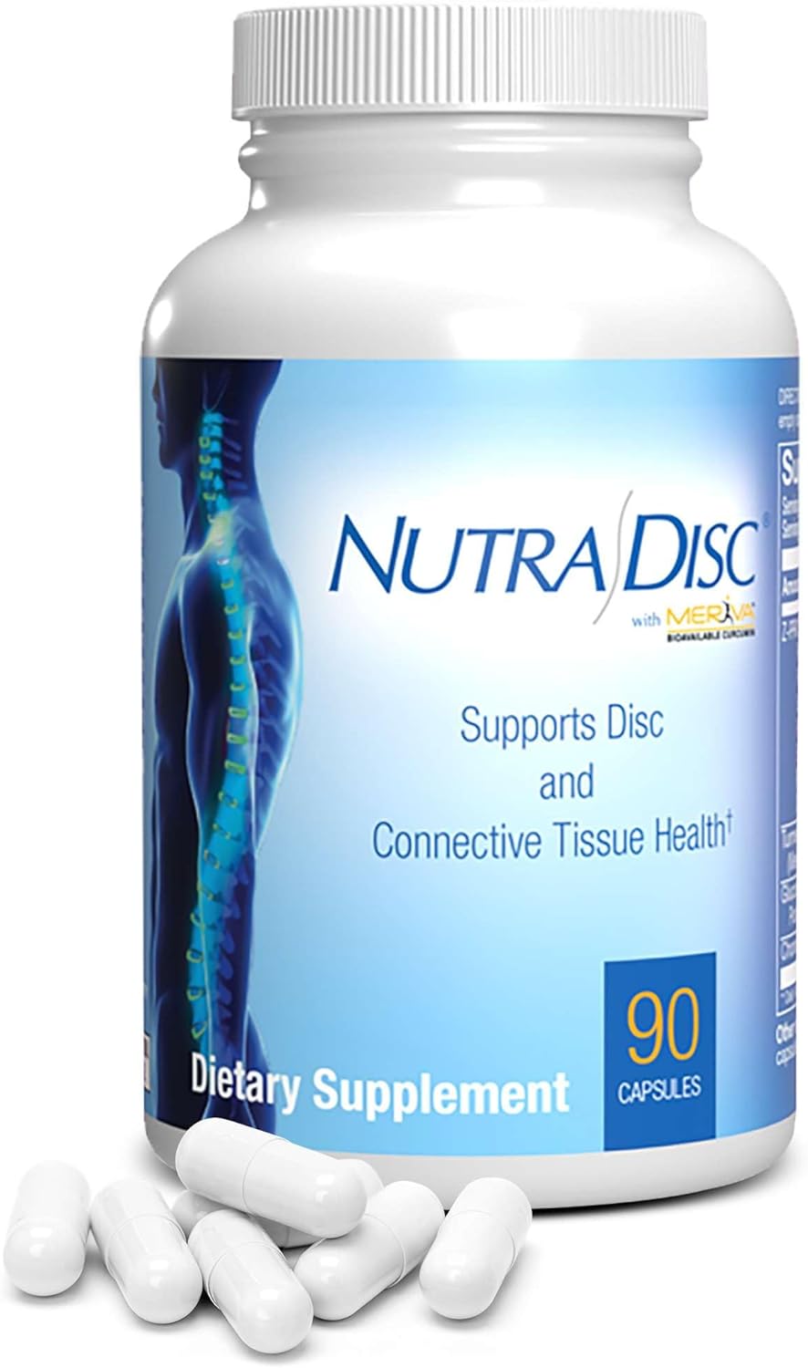 Clinically Formulated Nutra Disc & Joint Support Supplement with Meriva Curcumin for Adults - 45 Servings