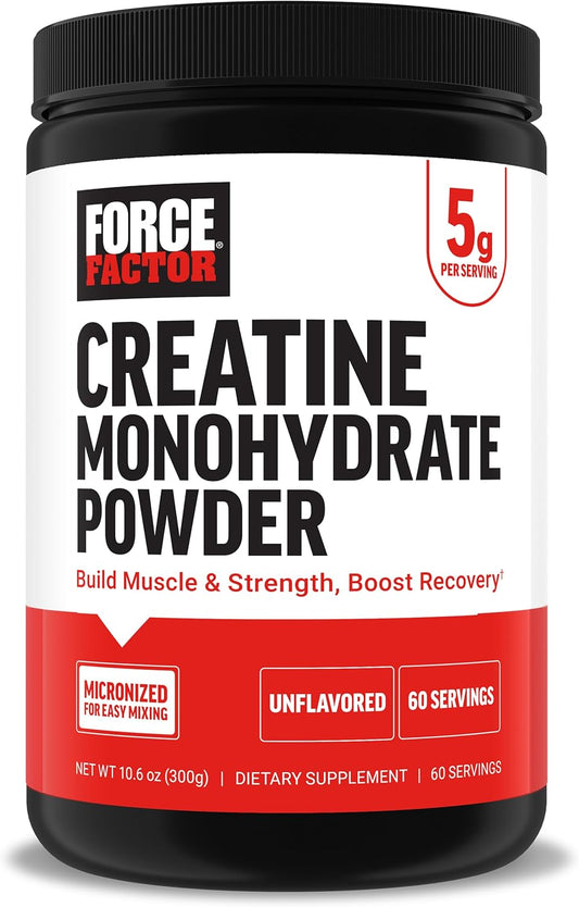 Clinically Studied Micronized Creatine Monohydrate Powder for Muscle Gain and Strength, 5g Dose, Unflavored - 60 Servings