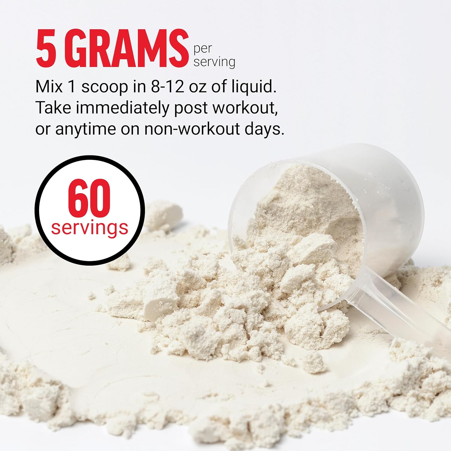 Clinically Studied Micronized Creatine Monohydrate Powder for Muscle Gain and Strength, 5g Dose, Unflavored - 60 Servings