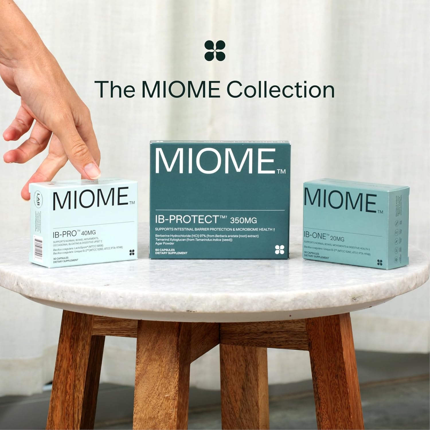 Clinically Studied MIOME IB-ONE Probiotic for IBS Relief - Unique Bacillus Coagulans IS-2 Supplement - Low FODMAP, Gluten Free - 30 Capsules