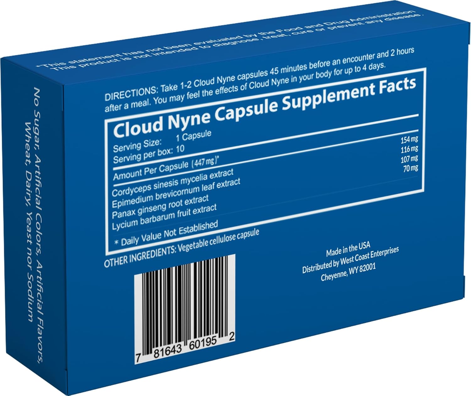 Cloud NYNE Herbal Male Stimulant - Elevate Your Experience with West Coast Herbs - Special Introductory Offer (10 Pack)