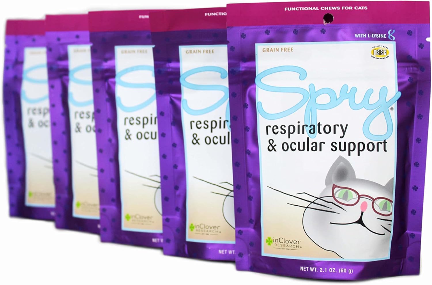 Clover Spry Cat Eye & Immune Support Treat with L-Lysine, Prebiotics & Antioxidants for Respiratory Health