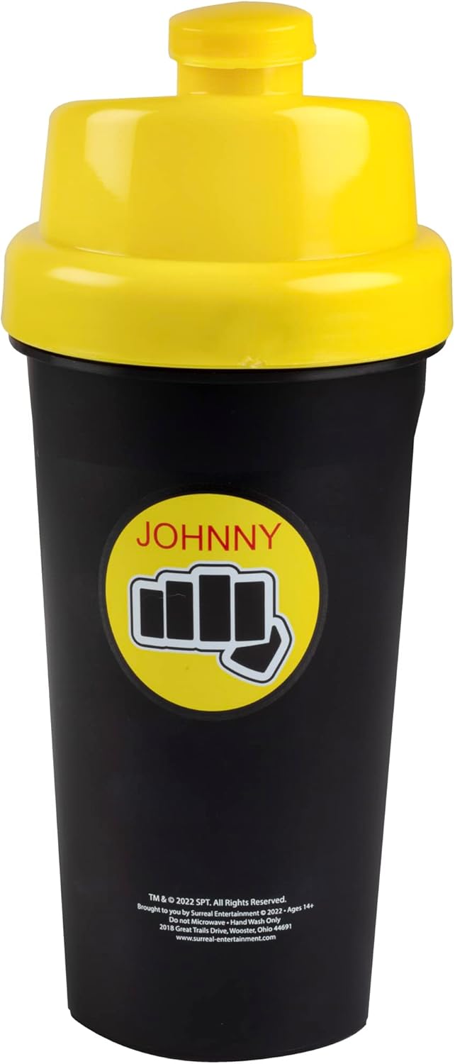 Cobra Kai Season 6 Shaker Bottle Set - 2-Pack, 25oz w/ Blender Mixer Ball - Officially Licensed - Ideal for Protein Powder, Sports Drinks, Smoothies - Karate Kid Valentine Gift for All Ages