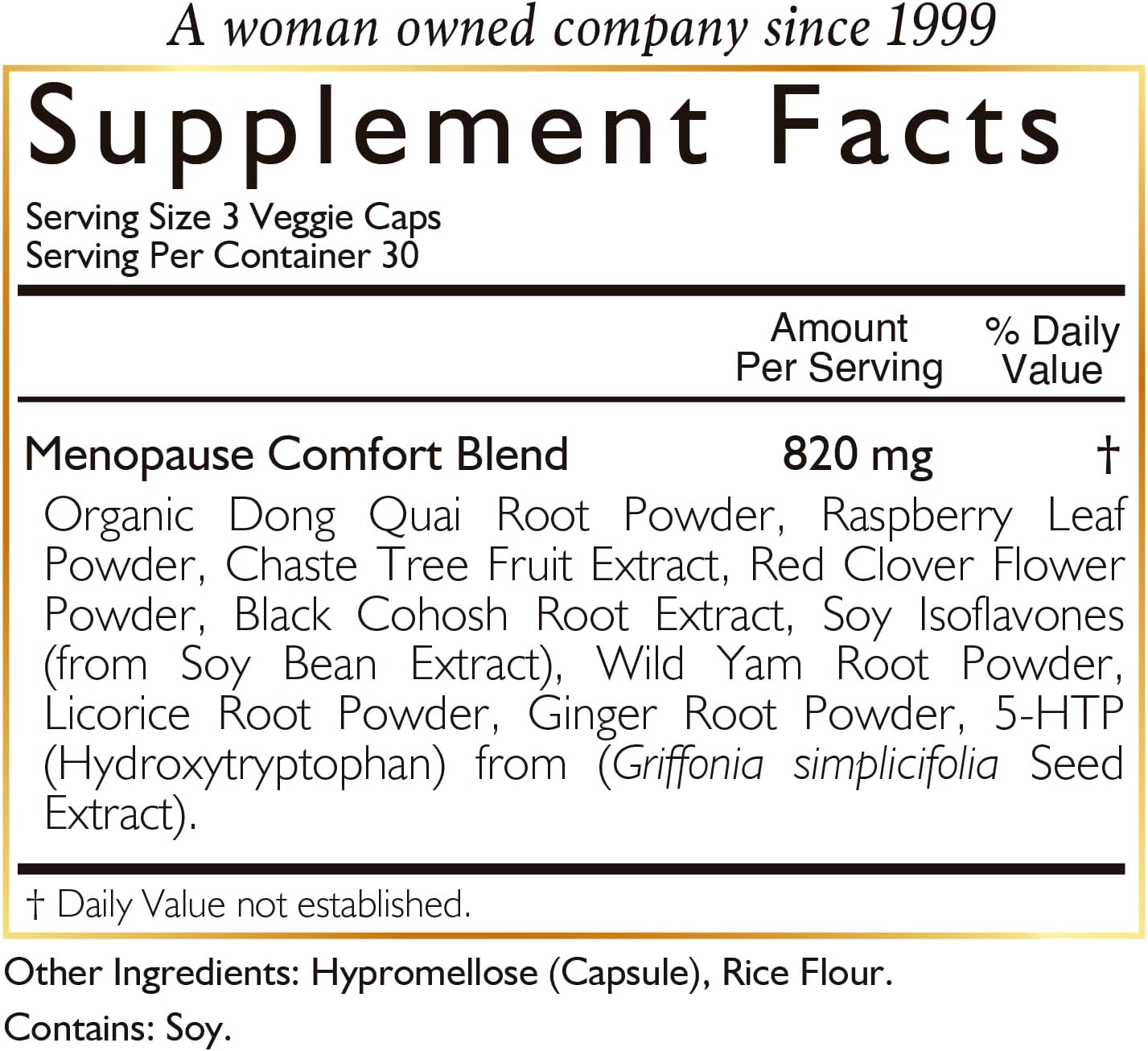 Cocó March N.M.D Menopause Comfort Herbal Blend for Fast Relief - Dairy Free, Gluten Free, Vegan, GMO Free - 90 Veggie Caps