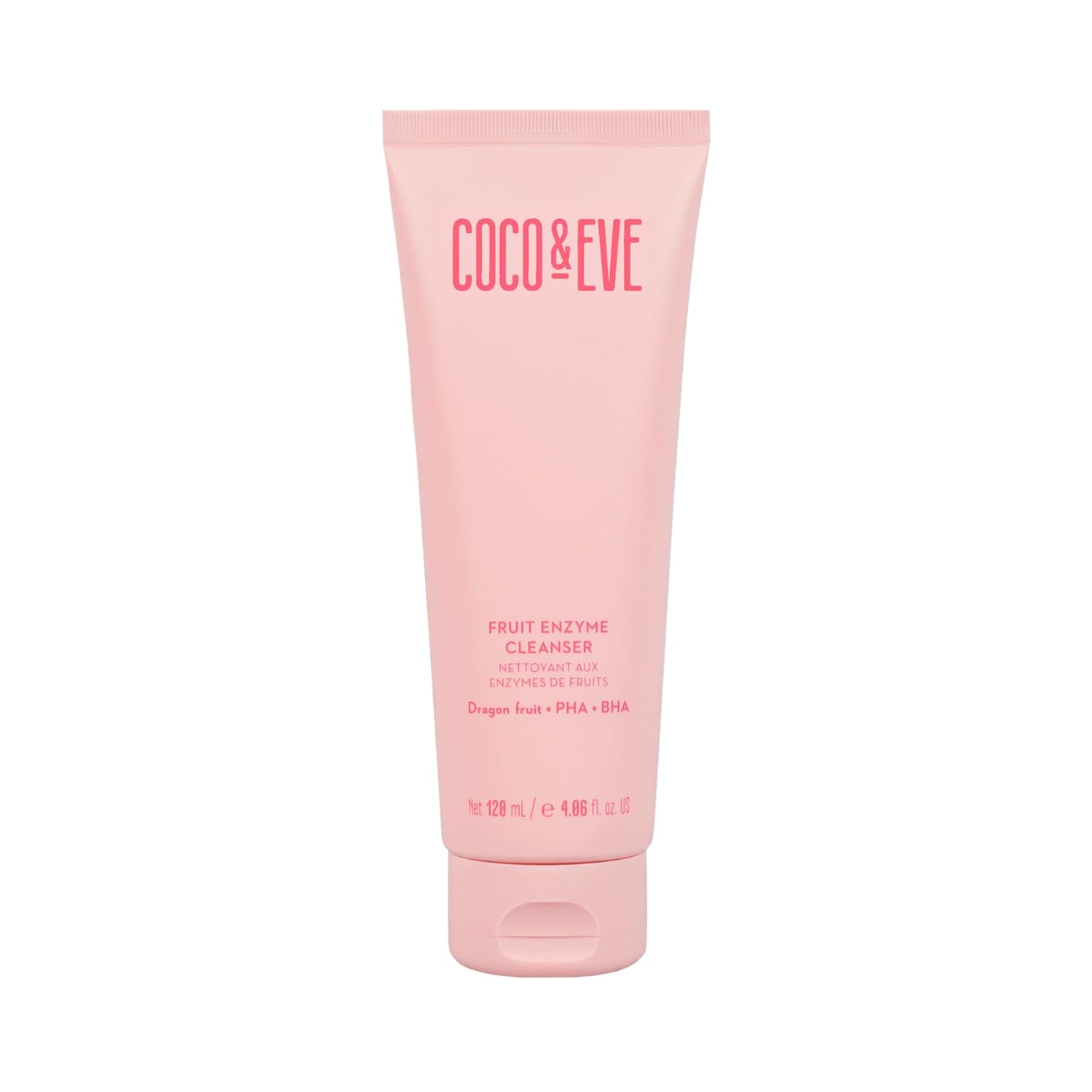 Coco & Eve Fruit Enzyme Cleanser - Water Based Gentle Cleanser for Radiant Skin - Refines Pores, Exfoliates, and Moisturizes with BHA, Prebiotic, Papaya Enzyme & Vitamin E - 4.06 fl oz