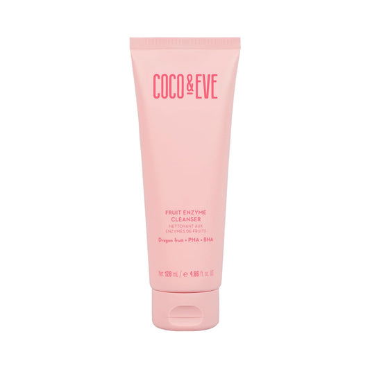 Coco & Eve Fruit Enzyme Cleanser - Water Based Gentle Cleanser for Radiant Skin - Refines Pores, Exfoliates, and Moisturizes with BHA, Prebiotic, Papaya Enzyme & Vitamin E - 4.06 fl oz