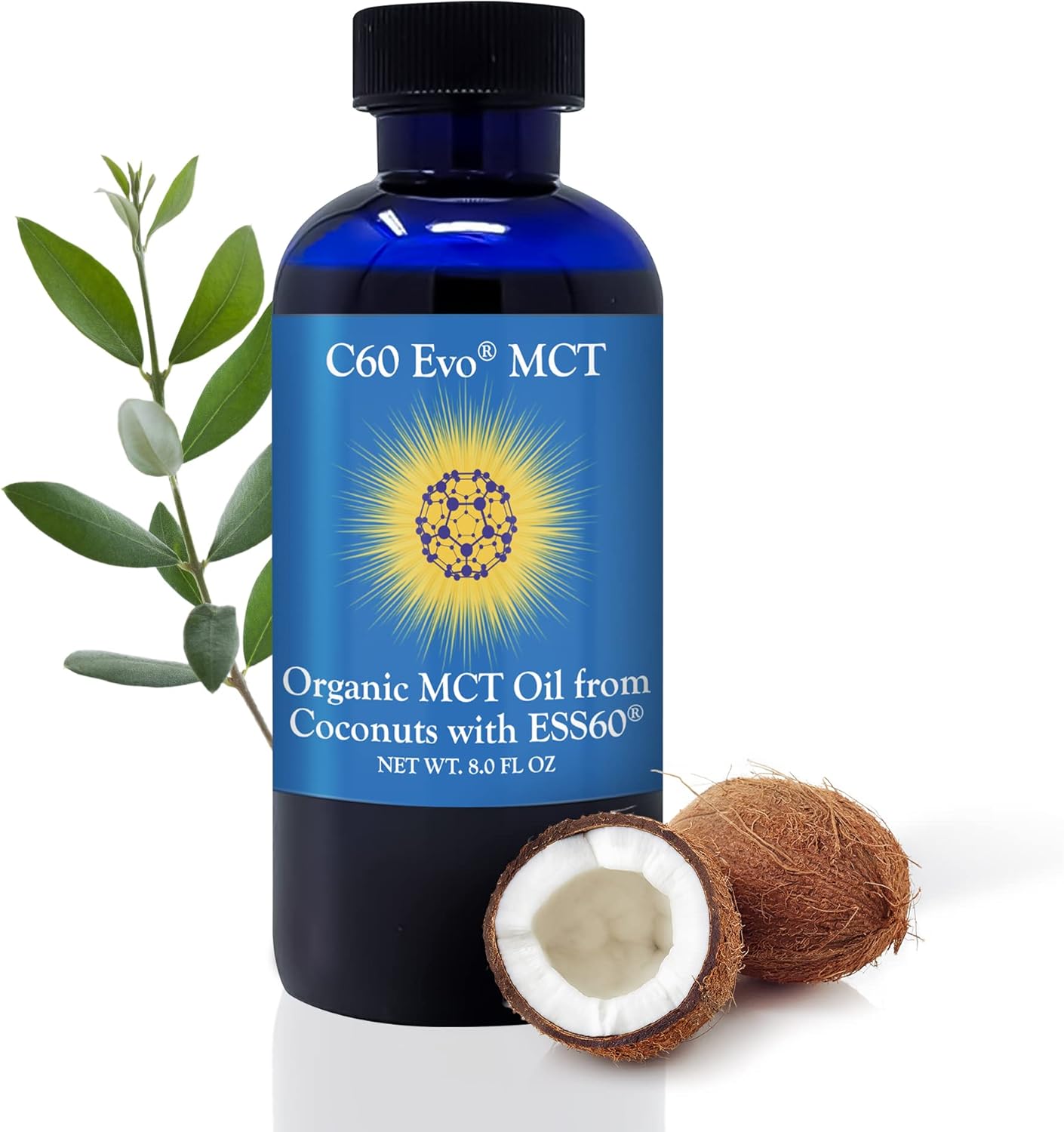 Coconut-Based C60 ESS60 MCT Oil: Immune Support, Antioxidants, Joint & Flexibility Supplement