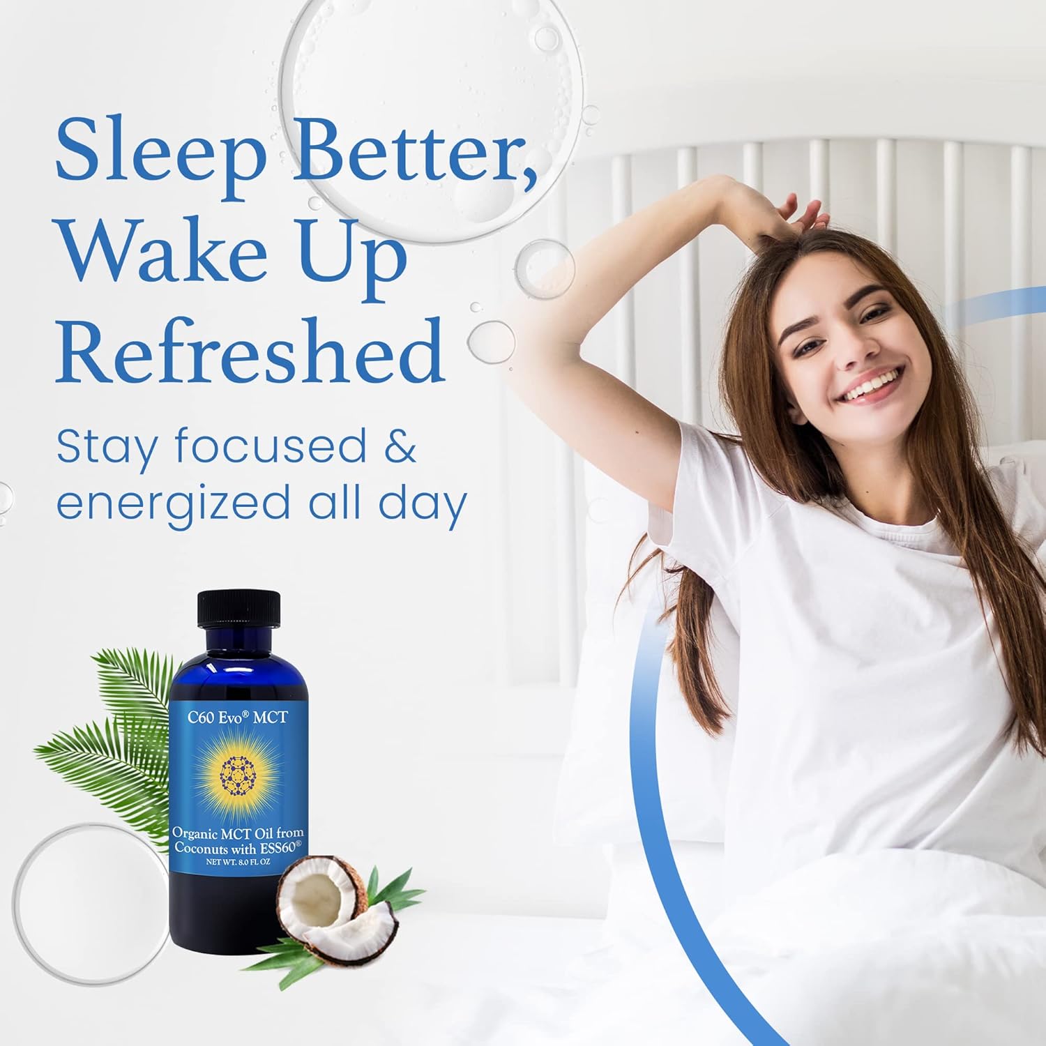 Coconut-Based C60 ESS60 MCT Oil: Immune Support, Antioxidants, Joint & Flexibility Supplement