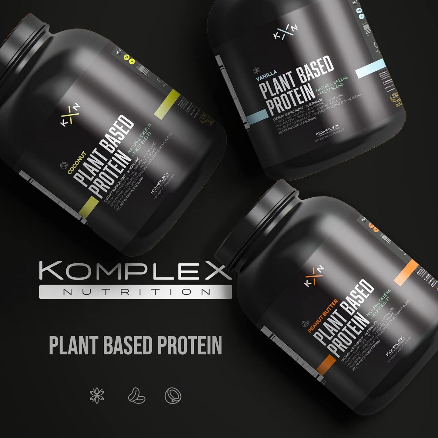 Coconut Flavored Plant-Based Protein Powder with 29 Natural Greens & Fruits - Vegan, Non-GMO, Zero Sugar Dietary Supplement (25 Servings)