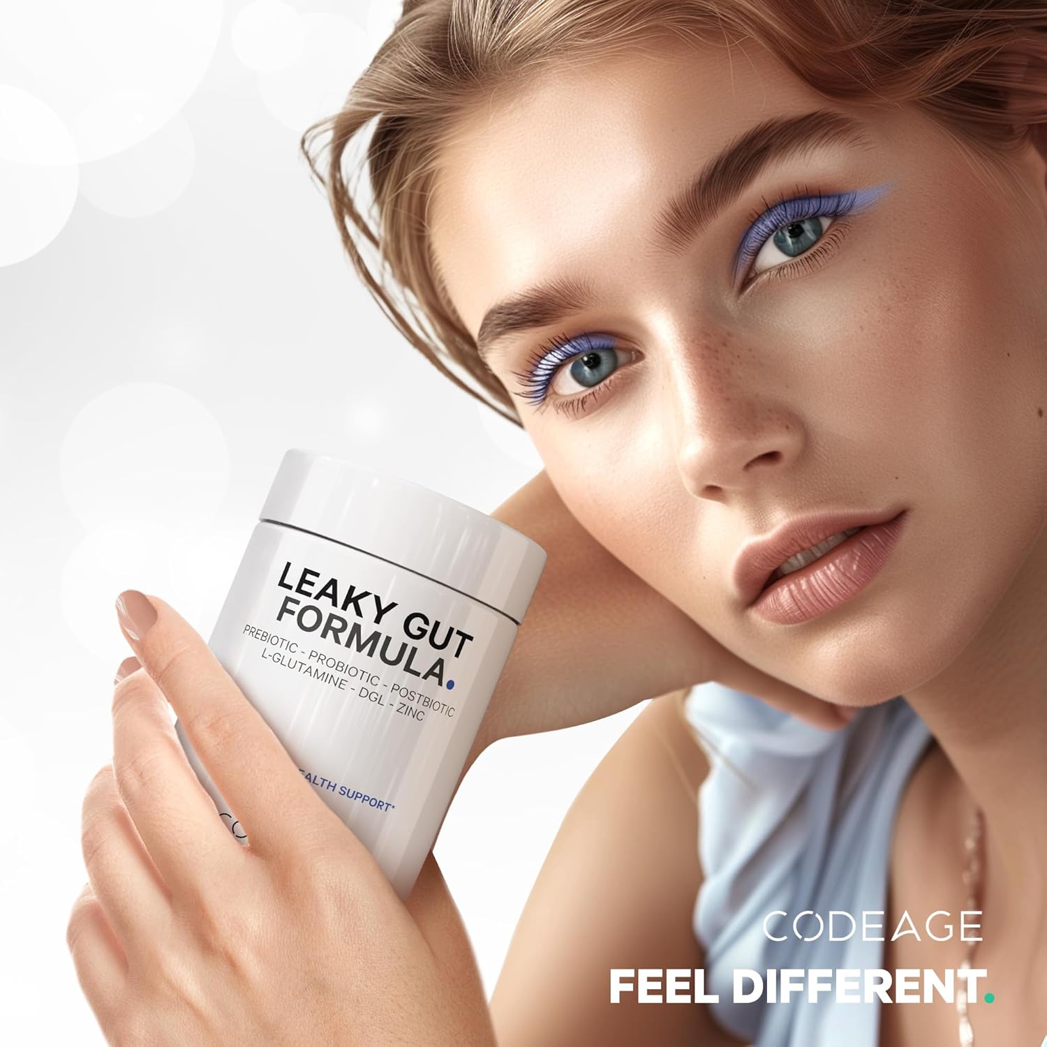 Codeage Leaky Gut Support Supplement with L-Glutamine, Probiotics, and Herbal Extracts - 60 Capsules