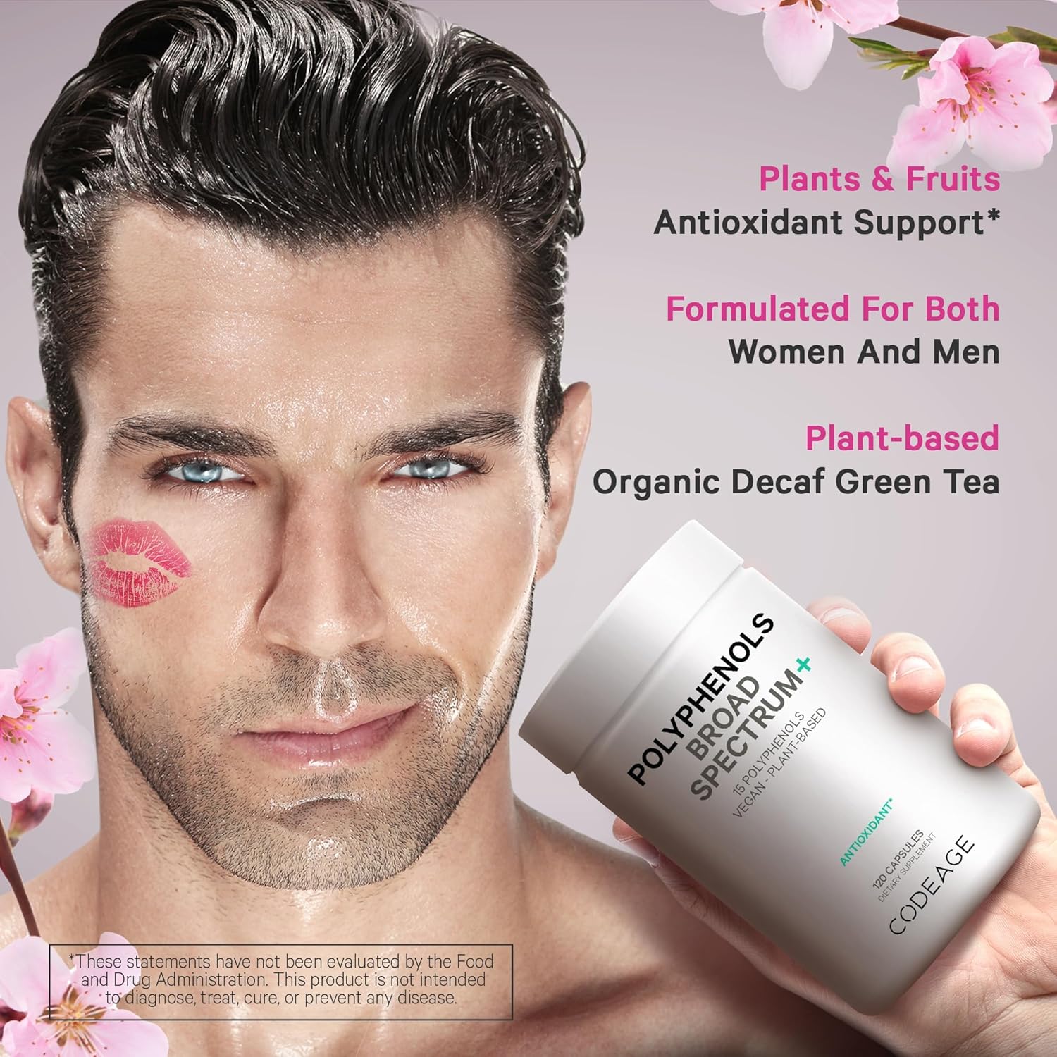 Codeage Polyphenols Broad Spectrum Supplement - 15 Berry & Fruit Blend with Quercetin, Resveratrol, Pomegranate, Turmeric - 120 Capsules