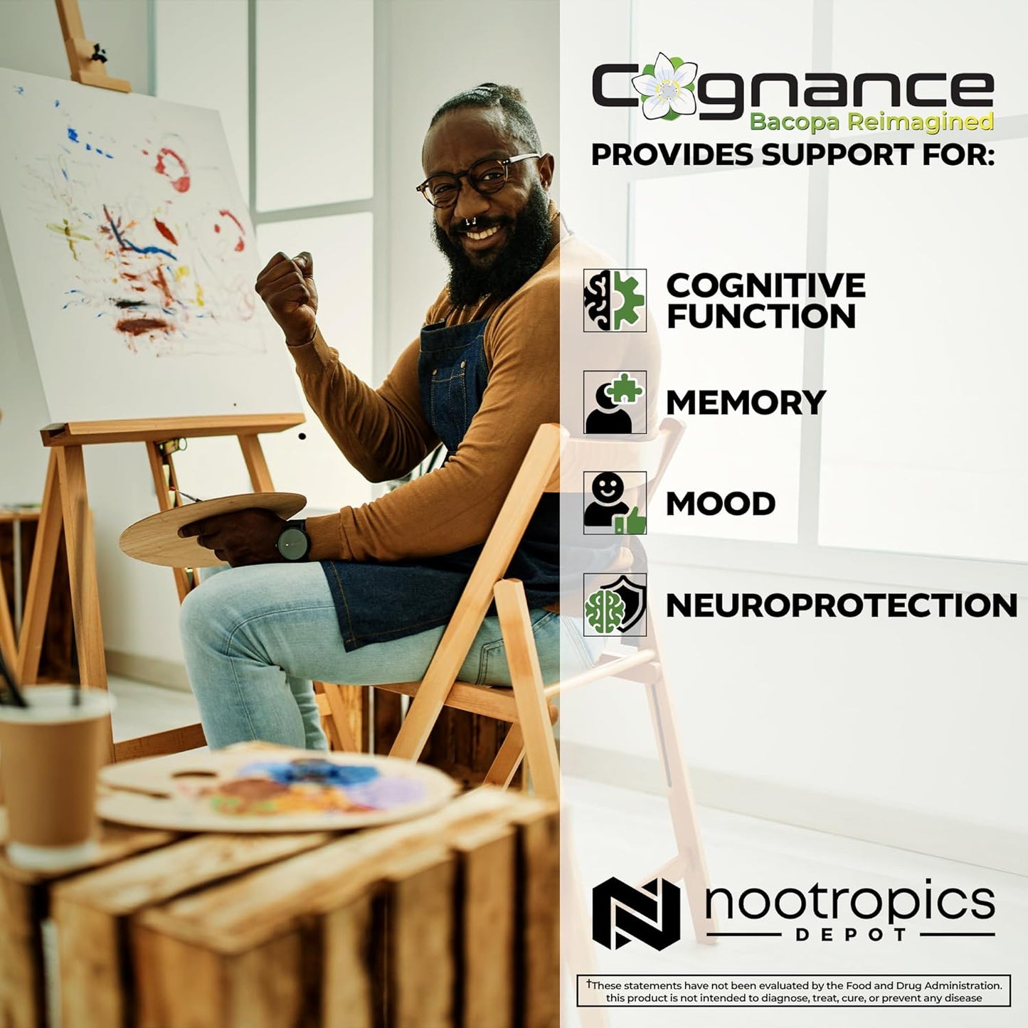 Cognance Enhanced Bacopa Capsules | 100mg | Bacopa Monnieri | Mood & Memory Support | 180 Capsules