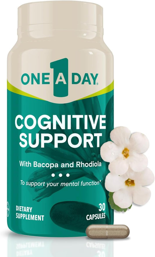 Cognitive Performance Support Supplement with Bacopa, Rhodiola & Holy Basil for Men and Women - 30 Capsules