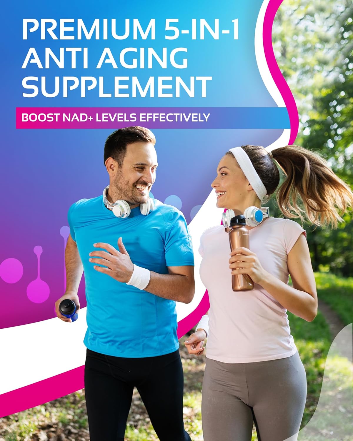 CogniTune NR + Resveratrol Supplement - Boost NAD Levels, Enhance Cellular Health & Longevity - Anti Aging Formula with Nicotinamide Riboside, Trans Resveratrol, Vitamin C & Antioxidants