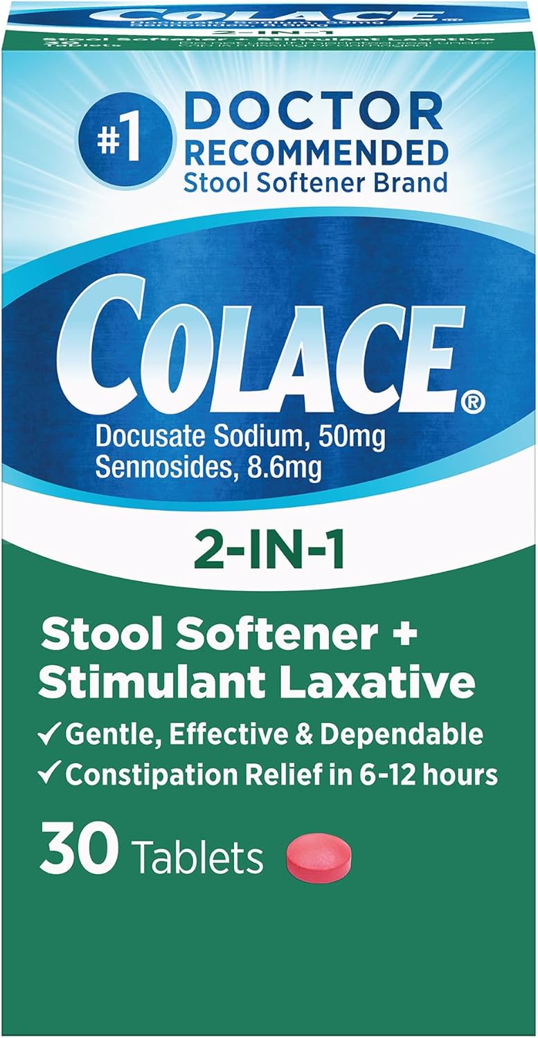 Colace Stool Softener with Vitafusion Fiber Gummies, 30 Ct & 90 Ct, Sugar-Free Fruit Flavored
